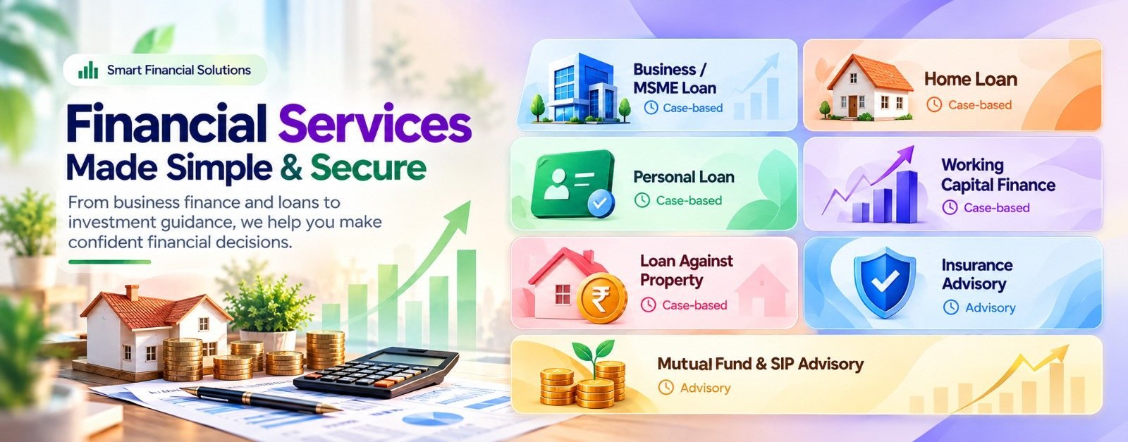 Financial Services – From business finance and loans to investment guidance — confident financial decisions.