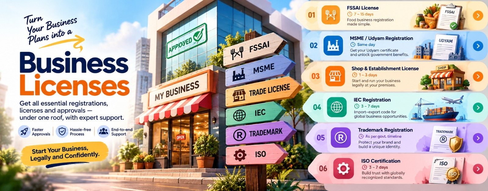 Business Licenses – All essential registrations, licenses and approvals under one roof, with expert support.